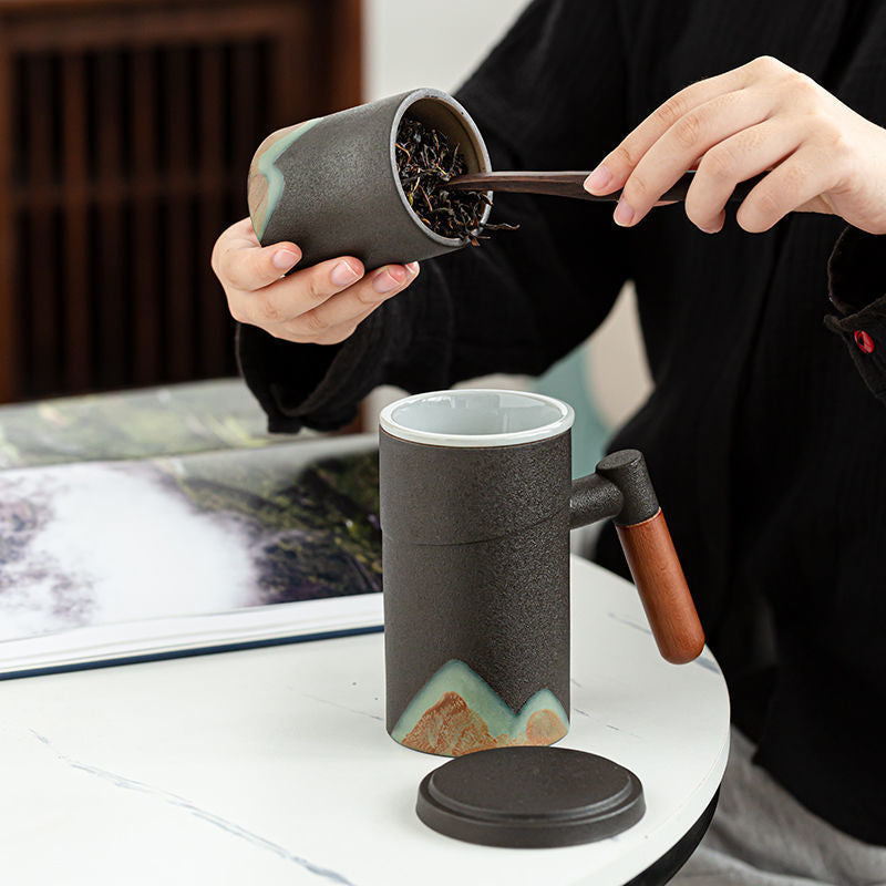 ceramic filter tea mug with lid, view 7 - MRSLM