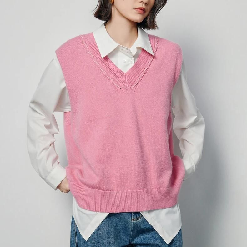 sleeveless V-neck knit vest - MRSLM