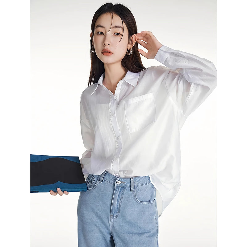 Elegant Women's Turn Down Collar Office Blouse