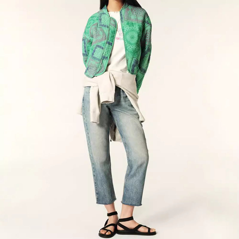 printed short zipper jacket, view 3 - MRSLM