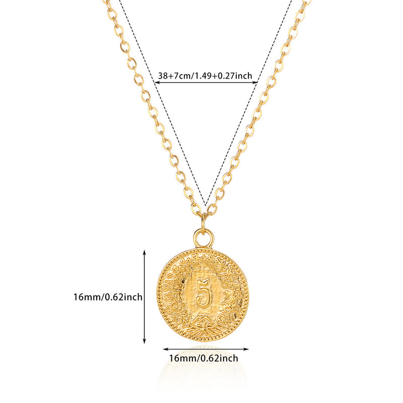 coin pendant necklace, view 2 - MRSLM