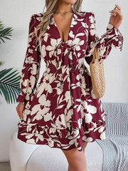 women's flower ruffled A-line dress, view 8 - MRSLM