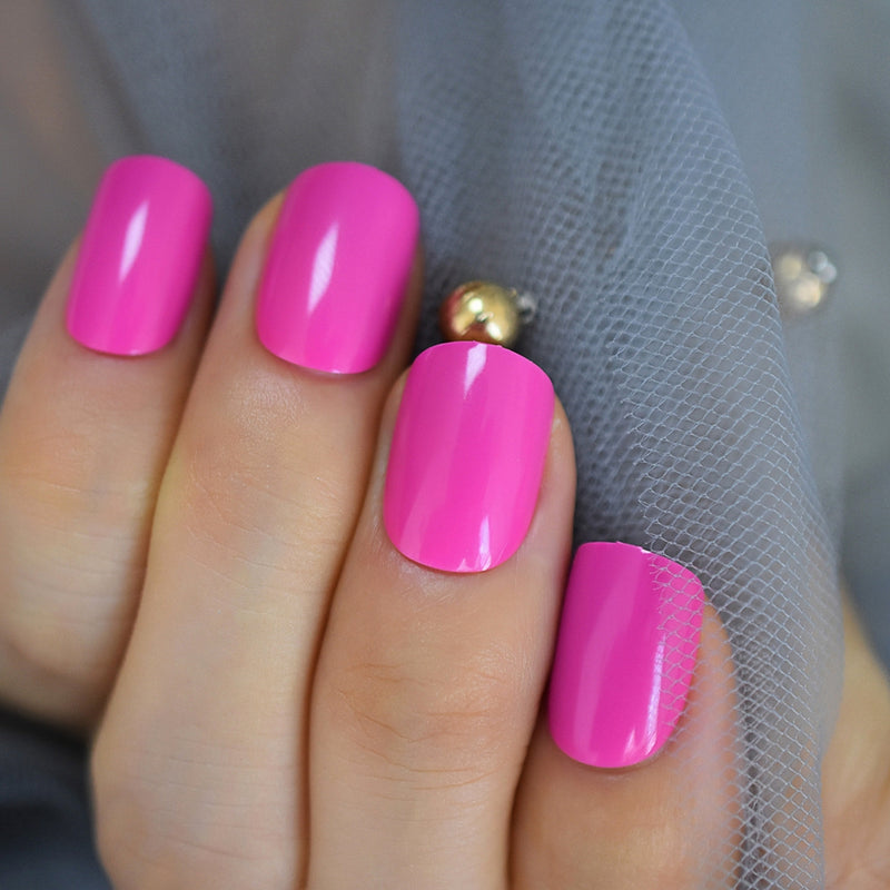 short neon violet press-on fake nails, view 7 - MRSLM