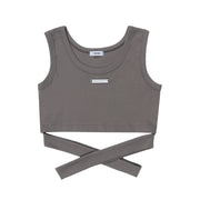 women's cotton short strap vest, view 4 - MRSLM