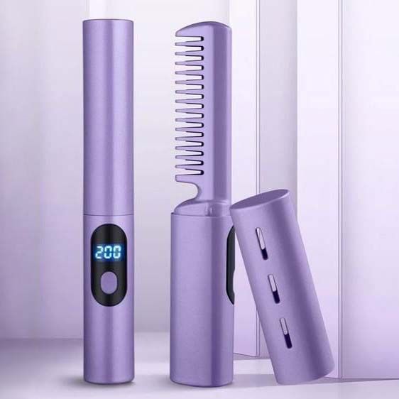 wireless hair straightener comb, view 3 - MRSLM