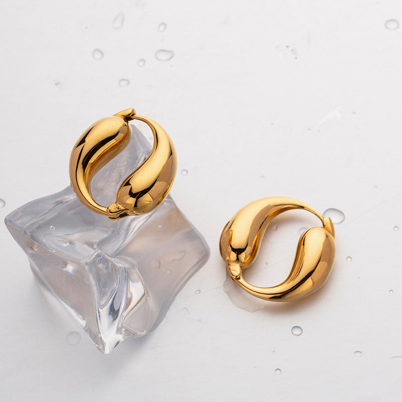 gold-plated water drop earrings, view 5 - MRSLM