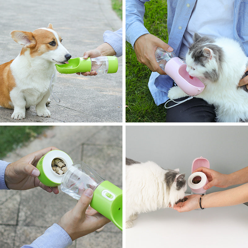 portable pet water bottle with food bowl, view 10 - MRSLM