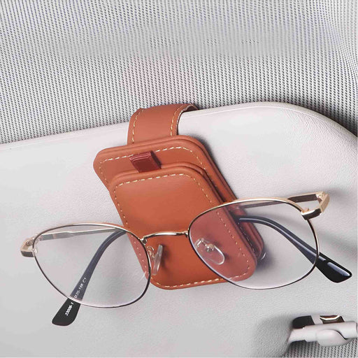 magnetic leather car sunglass holder - MRSLM
