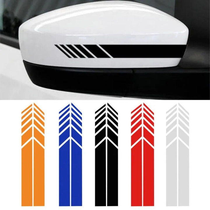 Car Racing Stripe Stickers Rearview Mirror Vinyl Decals