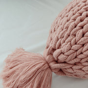 candy shape chunky knit pillow with tassels, view 10 - MRSLM