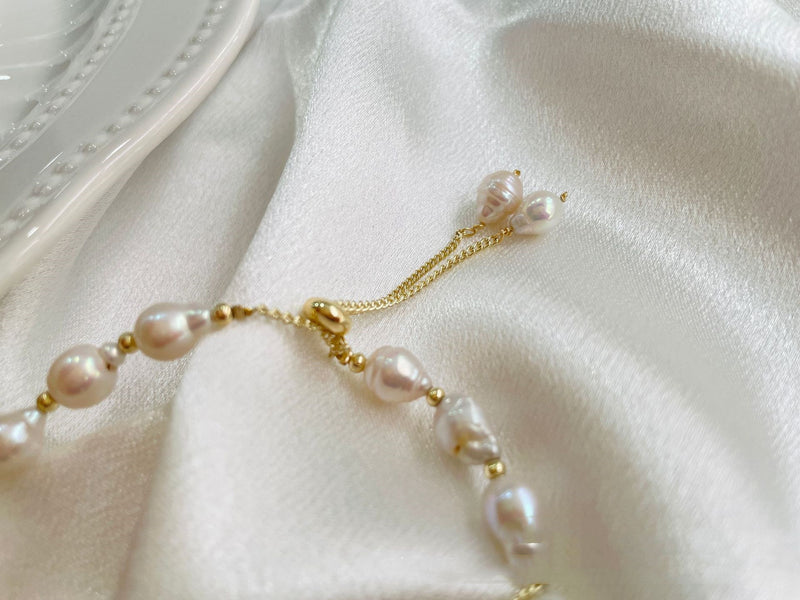freshwater pearl heart bracelet, view 5 - MRSLM