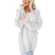 women's chunky twist knit mid-length cardigan, view 4 - MRSLM