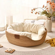 woven pet bed with cushion, view 3 - MRSLM