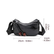 pleated leather crossbody bag, view 8 - MRSLM