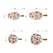 nordic ceramic dinner plate with wooden handle, view 7 - MRSLM