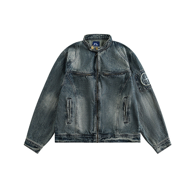 men's embroidered denim jacket, view 5 - MRSLM