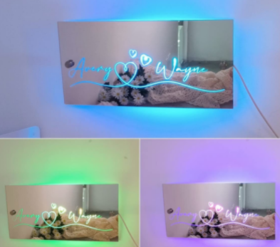 personalized name mirror light, view 8 - MRSLM