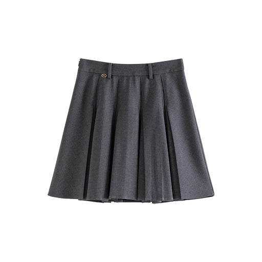 high-waisted pleated mini skirt, view 2 - MRSLM
