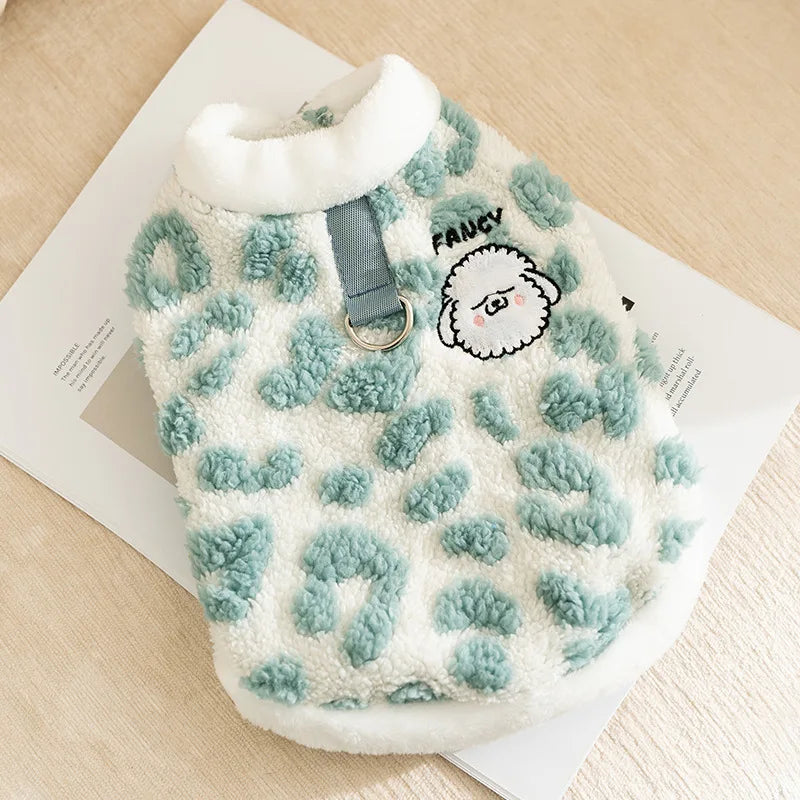 autumn winter plush coat for dogs and cats, view 3 - MRSLM