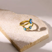 gold evil eye stainless steel ring, view 8 - MRSLM