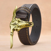 Vintage Western bull buckle belt, view 2 - MRSLM
