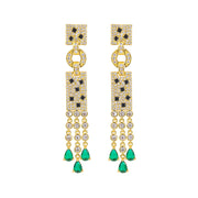 simulated emerald drop earrings, view 5 - MRSLM
