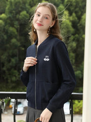 royal blue embroidered short jacket, view 5 - MRSLM