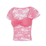 floral lace corset shirt, view 9 - MRSLM
