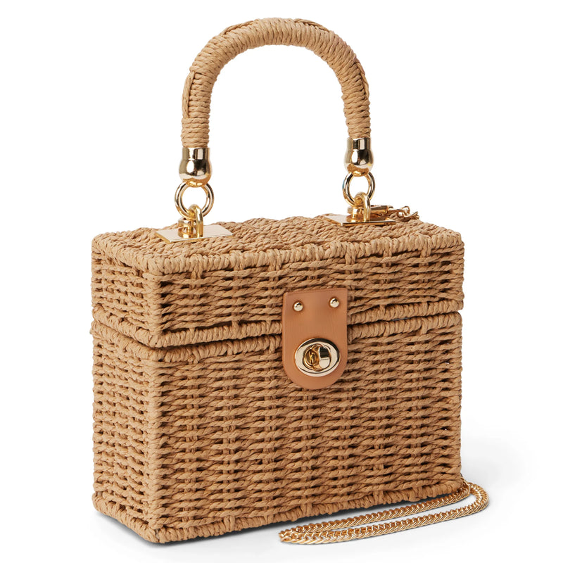 box straw beach bag, view 7 - MRSLM