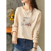 women's cartoon print cotton pullover, view 2 - MRSLM