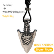 Men's vintage arrow titanium steel necklace, view 4 - MRSLM