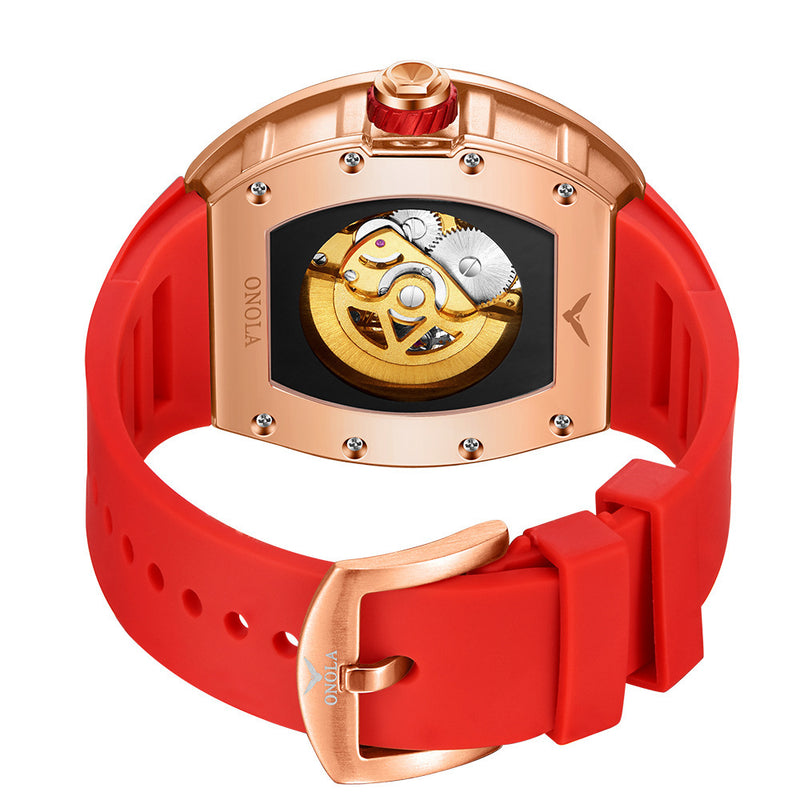 men's silicone band automatic watch, view 2 - MRSLM