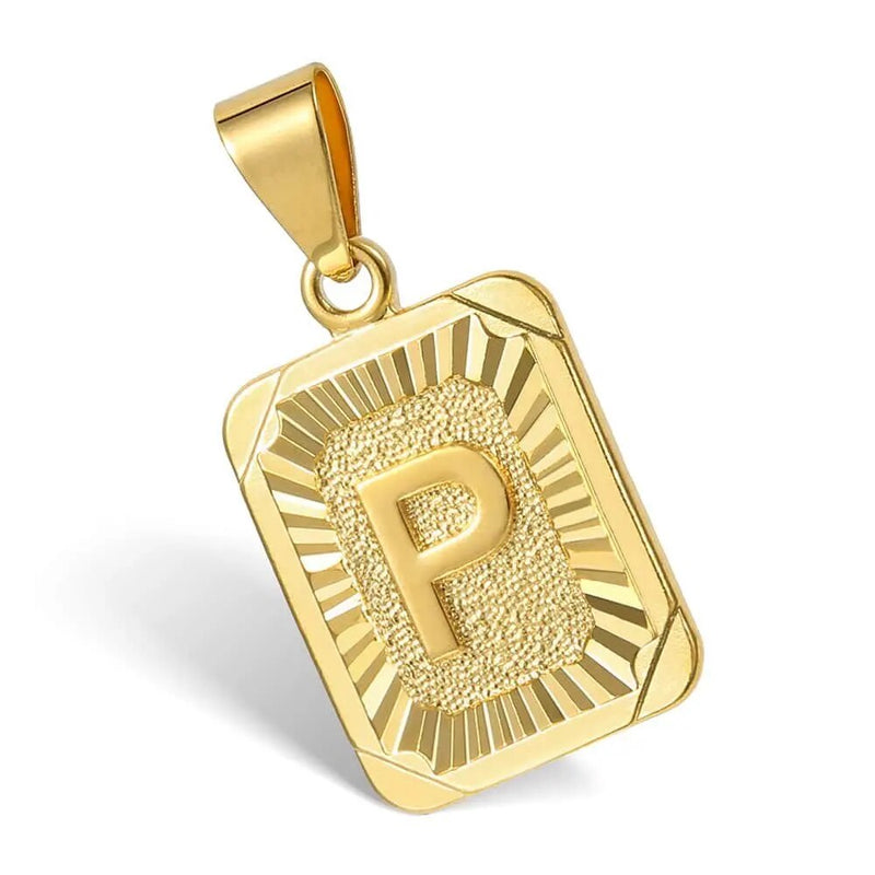 gold plated initial necklace, view 20 - MRSLM