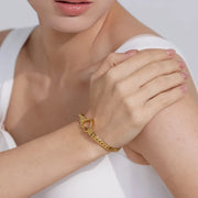 love heart cuban chain bracelet, view 6 - MRSLM