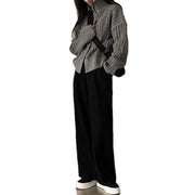 women's high neck ribbed cardigan sweater, view 2 - MRSLM