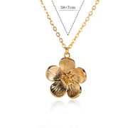 elegant floral stainless steel necklace, view 3 - MRSLM