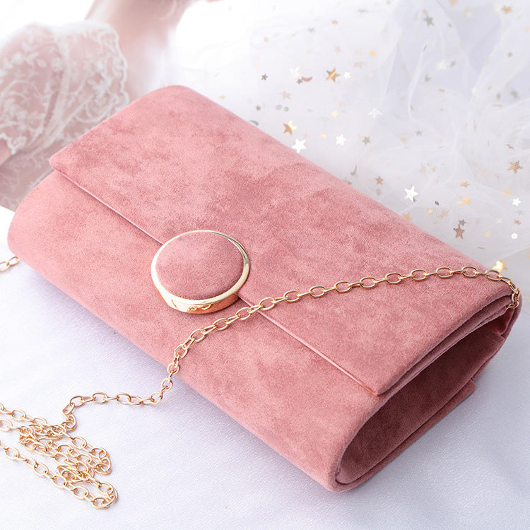 velvet chain clutch bag, view 4 - MRSLM