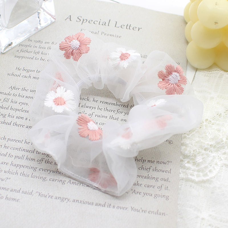 embroidery daisy elastic hair bands, view 2 - MRSLM