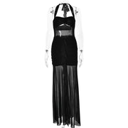 halter pleated dress, view 7 - MRSLM