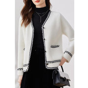 v neck knitted cardigan for women, view 2 - MRSLM
