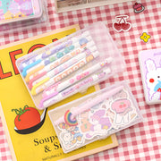 transparent kawaii stationery storage box, view 6 - MRSLM