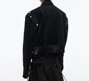 padded shoulder pu leather coat, view 4 - MRSLM