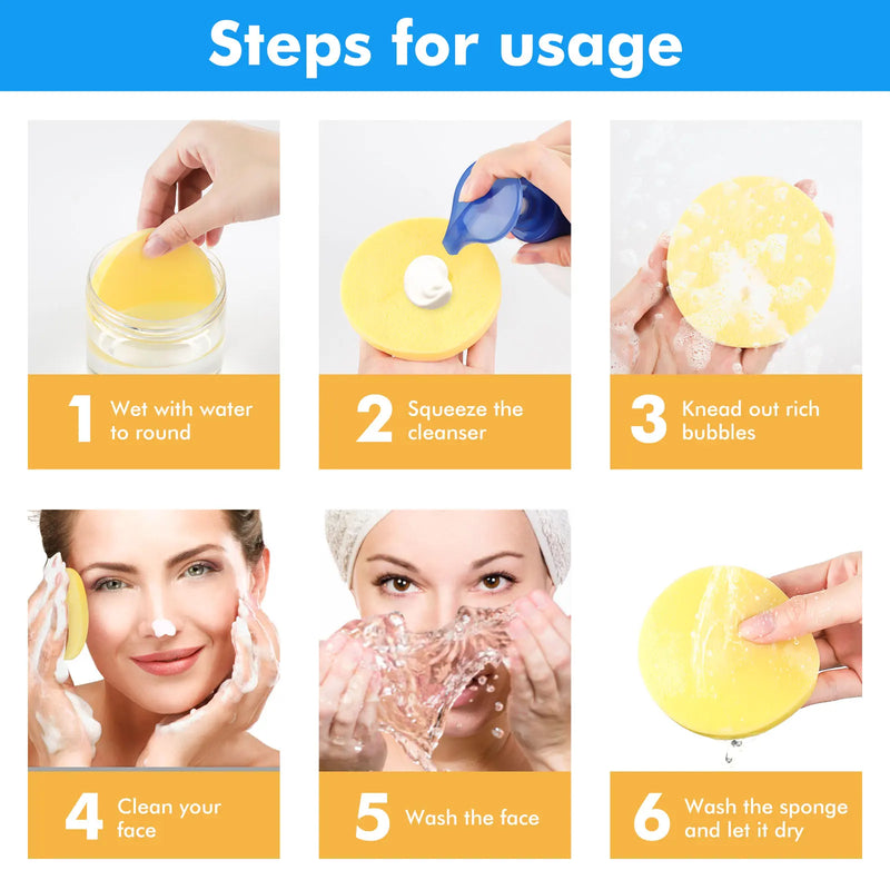 50pcs compressed facial cleansing sponges, view 8 - MRSLM