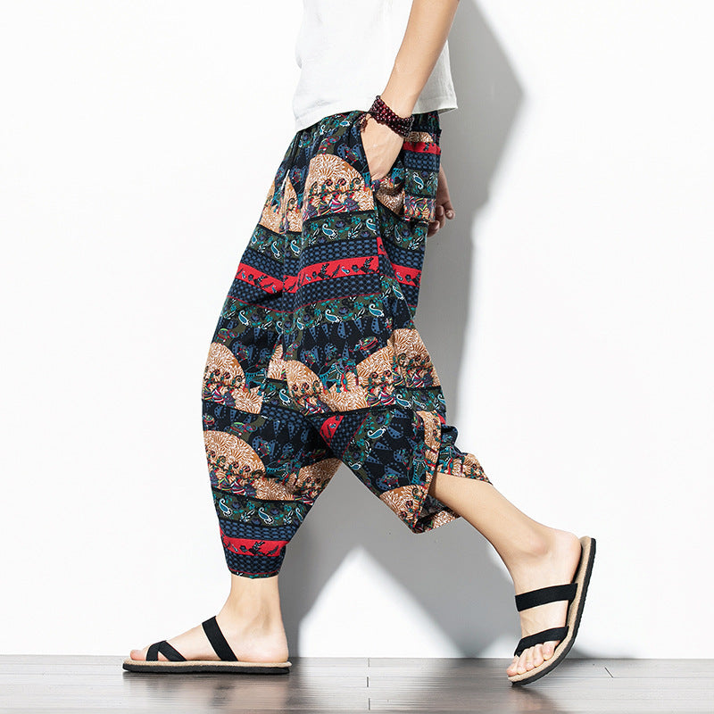 Printed baggy cropped pants, view 8 - MRSLM