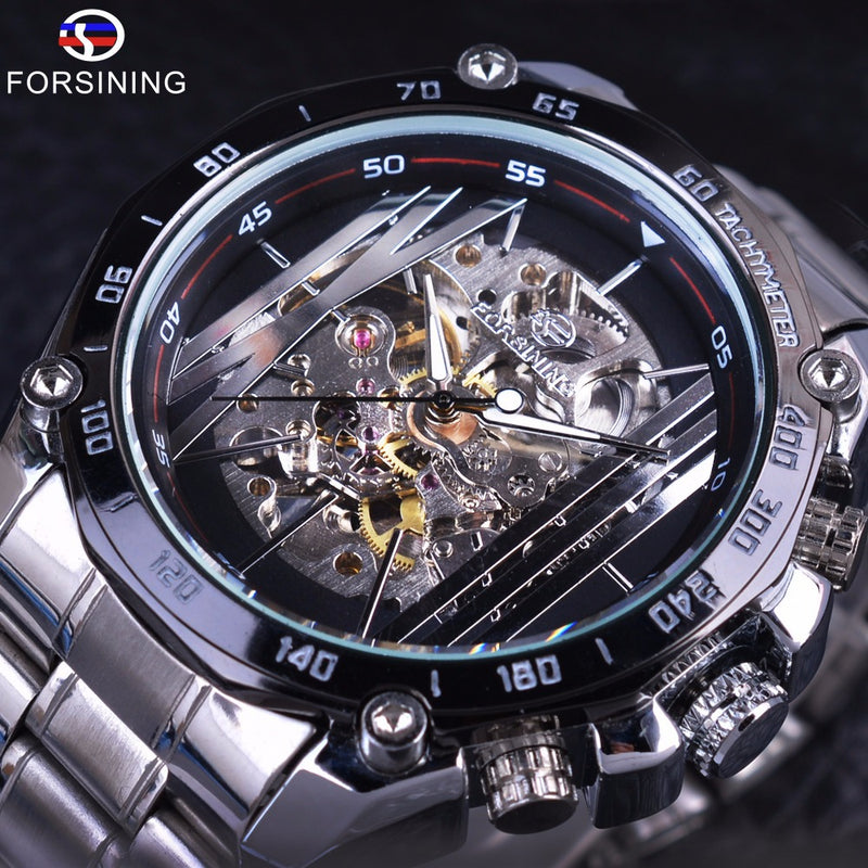 men's casual hollow mechanical watch, view 2 - MRSLM