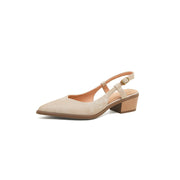 Slingback leather pumps, view 3 - MRSLM