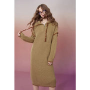 plus size hoodie knitted dress, view 2 - MRSLM