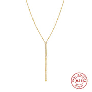 silver collarbone necklace, view 4 - MRSLM