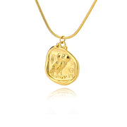 Gold owl pendant necklace, view 2 - MRSLM
