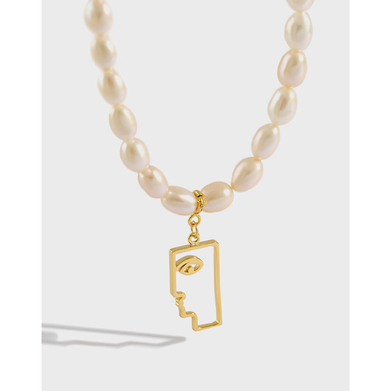 freshwater pearl S925 silver necklace, view 5 - MRSLM